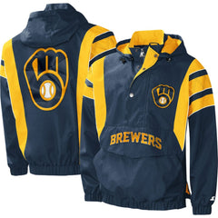 Milwaukee Brewers Starter Impact Hoodie Half-Zip Jacket Near Me