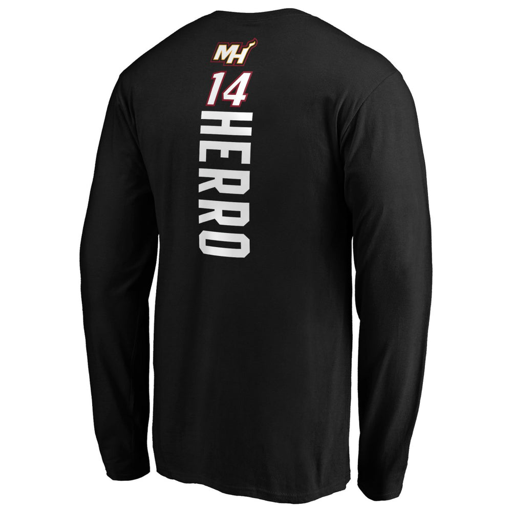 NBA - Tyler Herro Miami Heat Playmaker Team Name & Number Long Sleeve T-Shirt - Black