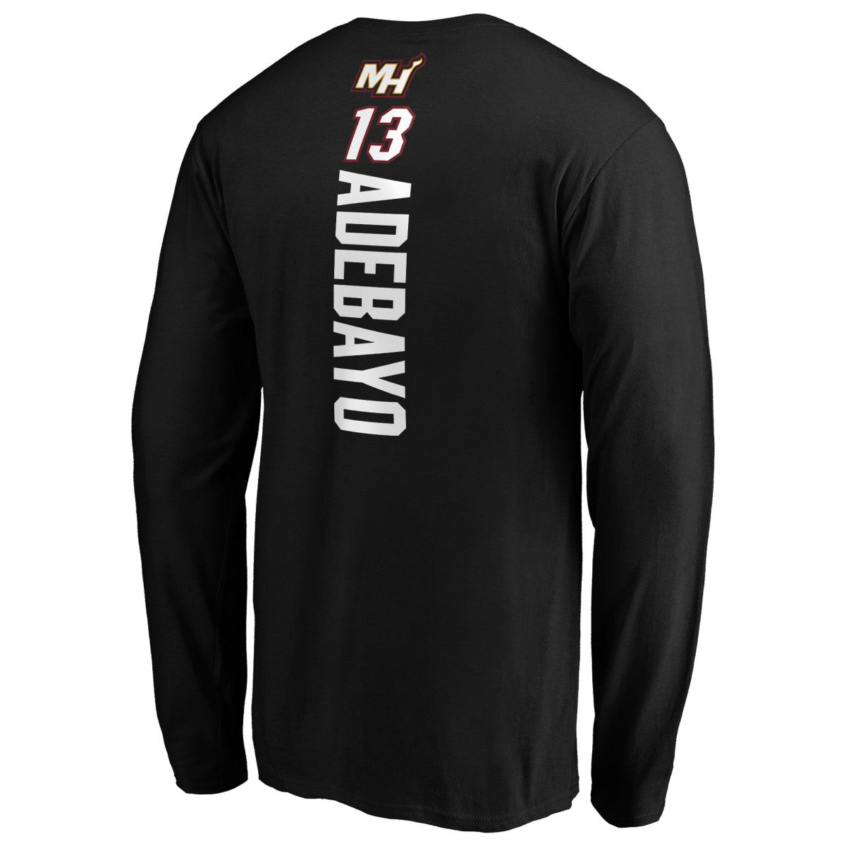 NBA - Bam Adebayo Miami Heat Playmaker Team Name & Number Long Sleeve T-Shirt - Black