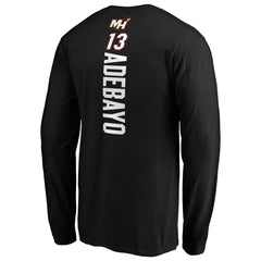 NBA - Bam Adebayo Miami Heat Playmaker Team Name & Number Long Sleeve T-Shirt - Black