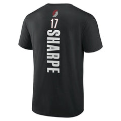 NBA - Shaedon Sharpe Portland Trail Blazers Playmaker Team Name & Number T-Shirt - Black