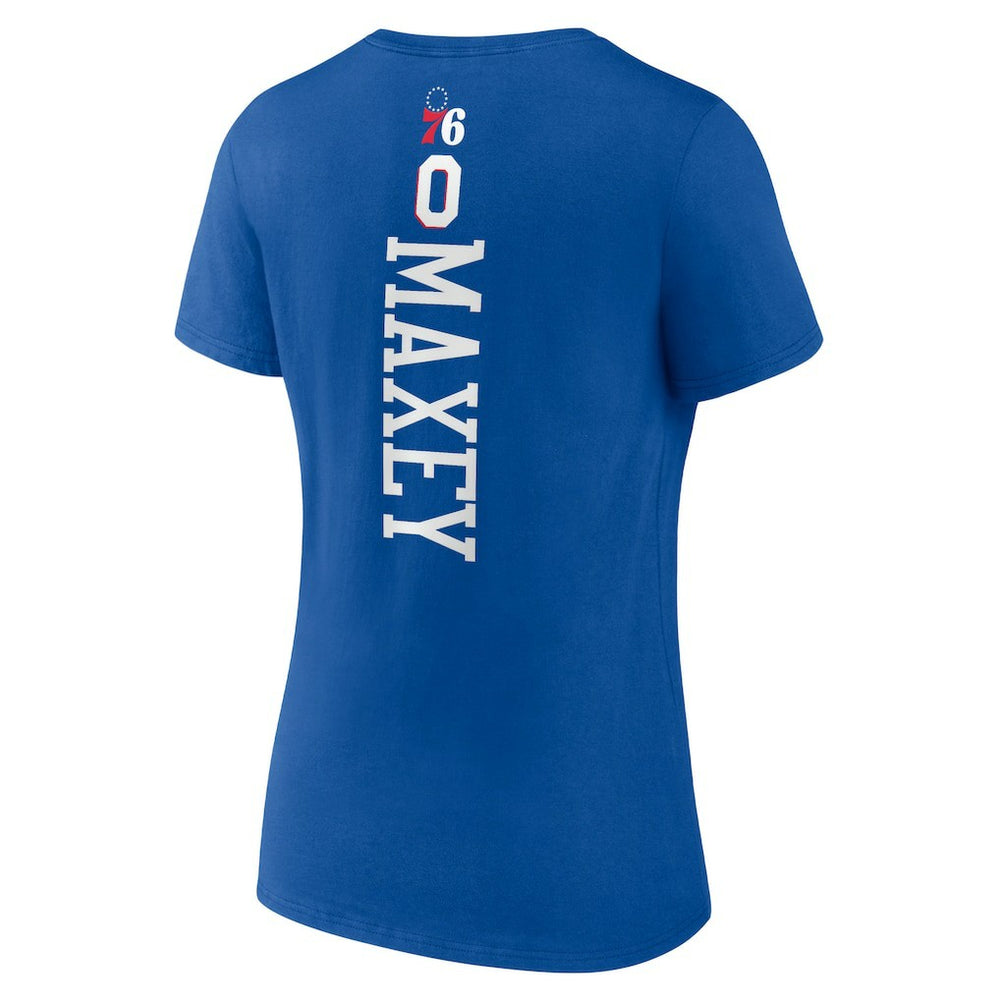 NBA - Tyrese Maxey Philadelphia 76ers Women's Playmaker Team Name & Number V-Neck T-Shirt - Royal