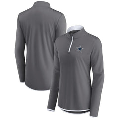 Dallas Cowboys Women's Corner Long Sleeve 1/4 Zip Top Gray - Fanatics