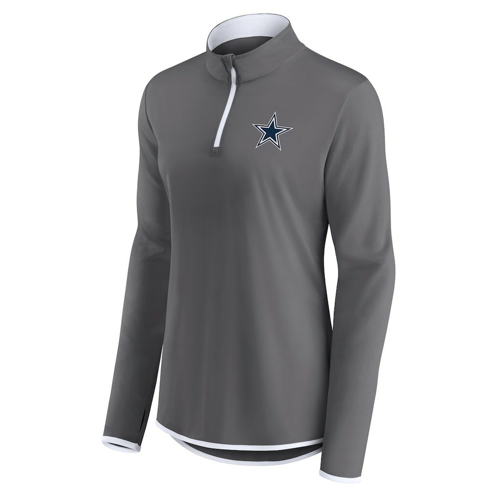 Dallas Cowboys Women's Corner Long Sleeve 1/4 Zip Top Gray - Fanatics