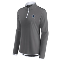 Dallas Cowboys Women's Corner Long Sleeve 1/4 Zip Top Gray - Fanatics