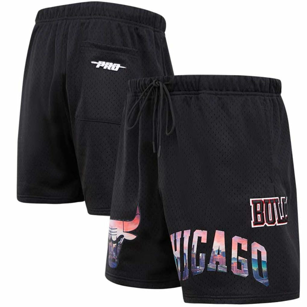 NBA - Chicago Bulls Pro Standard City Scape Mesh Shorts - Black