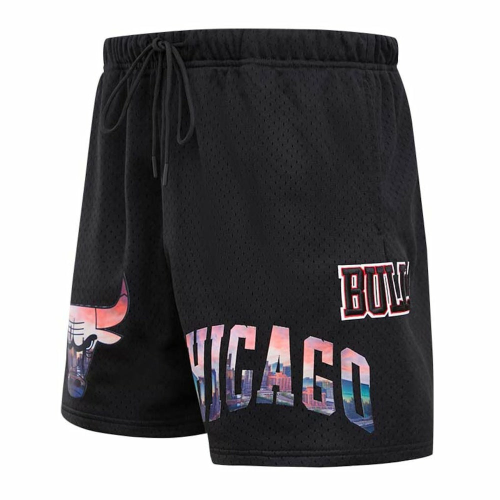 NBA - Chicago Bulls Pro Standard City Scape Mesh Shorts - Black