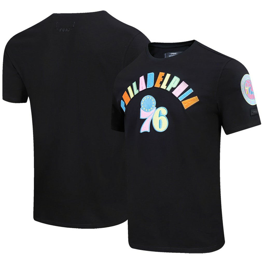 NBA - Philadelphia 76ers Pro Standard Washed Neon T-Shirt - Black