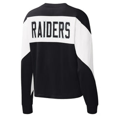 Las Vegas Raiders Starter Women's Insight Crop Tri-Blend Long Sleeve T-Shirt Black - NFL