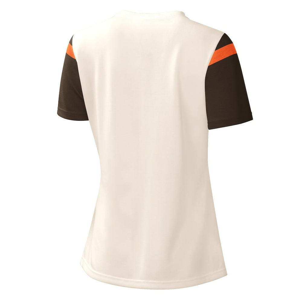 Cleveland Browns Starter Women's Kick Start V-Neck T-Shirt Cream - NFL