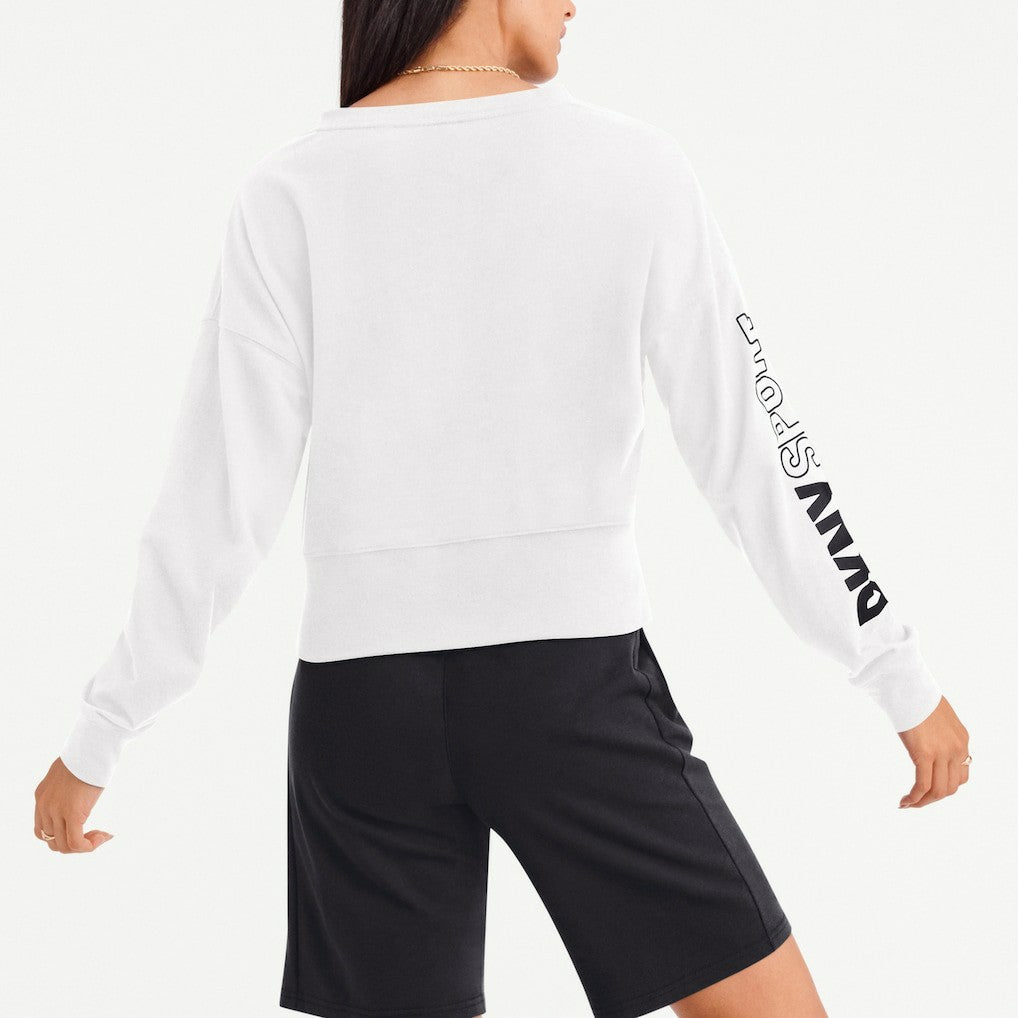 Las Vegas Raiders DKNY Sport Women's Lily V-Neck Pullover Sweatshirt White - NFL