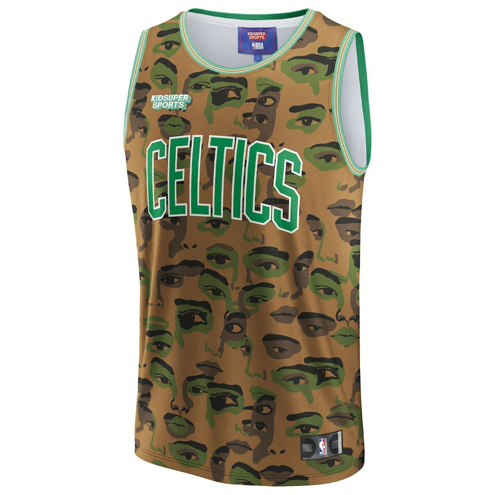 Fanatics - Boston Celtics NBA & KidSuper Studios Unisex Hometown Jersey - Brown