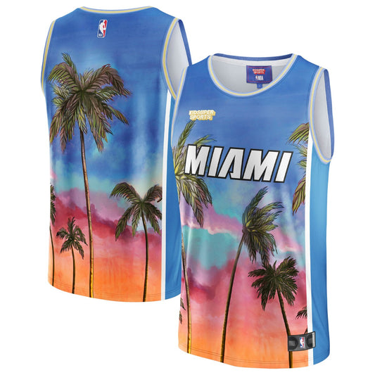 Miami Heat NBA & KidSuper Studios Unisex Hometown Jersey - Blue | NBA Jerseys
