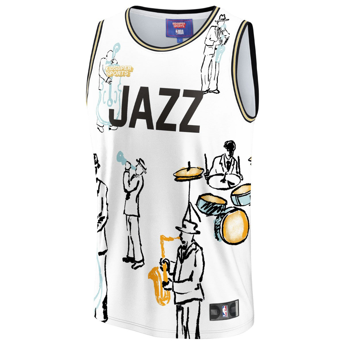 Fanatics - Utah Jazz NBA & KidSuper Studios Unisex Hometown Jersey - White