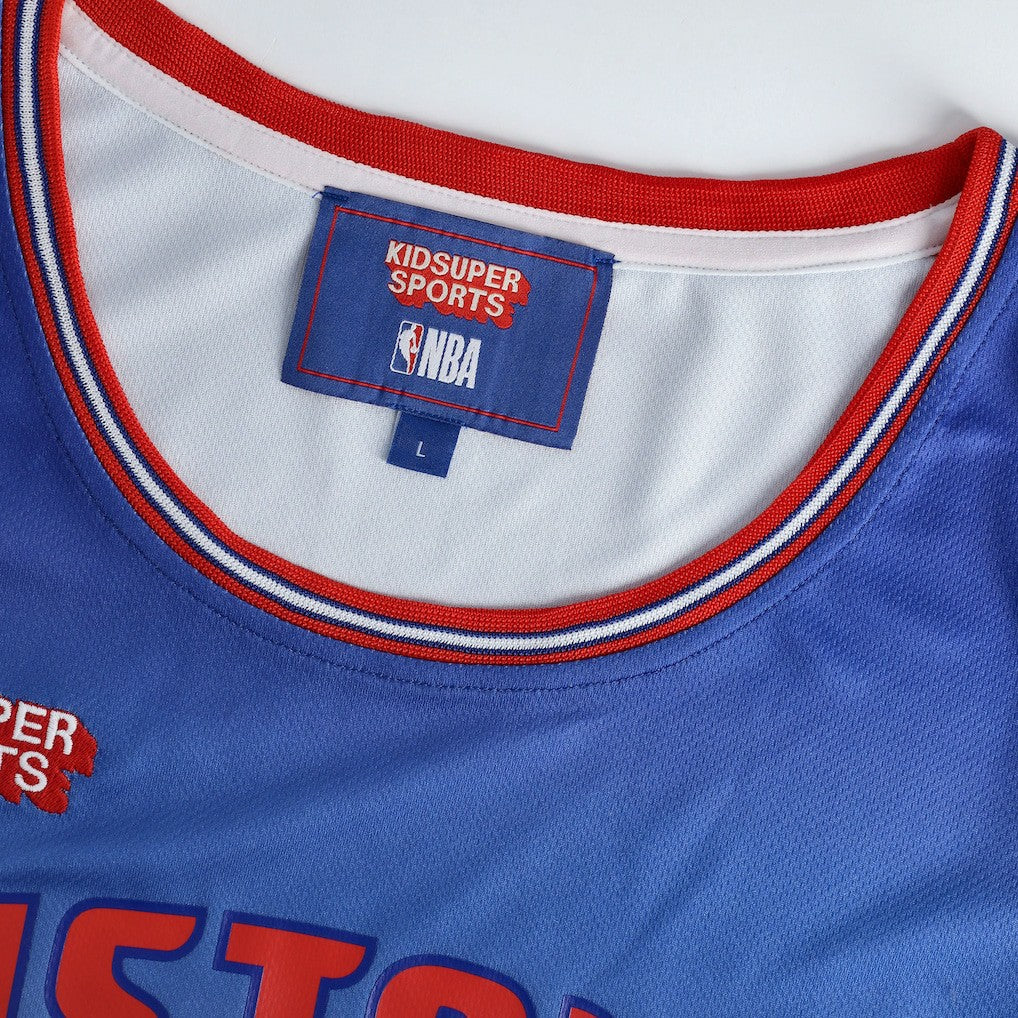 Fanatics - Detroit Pistons NBA & KidSuper Studios Unisex Hometown Jersey - Red