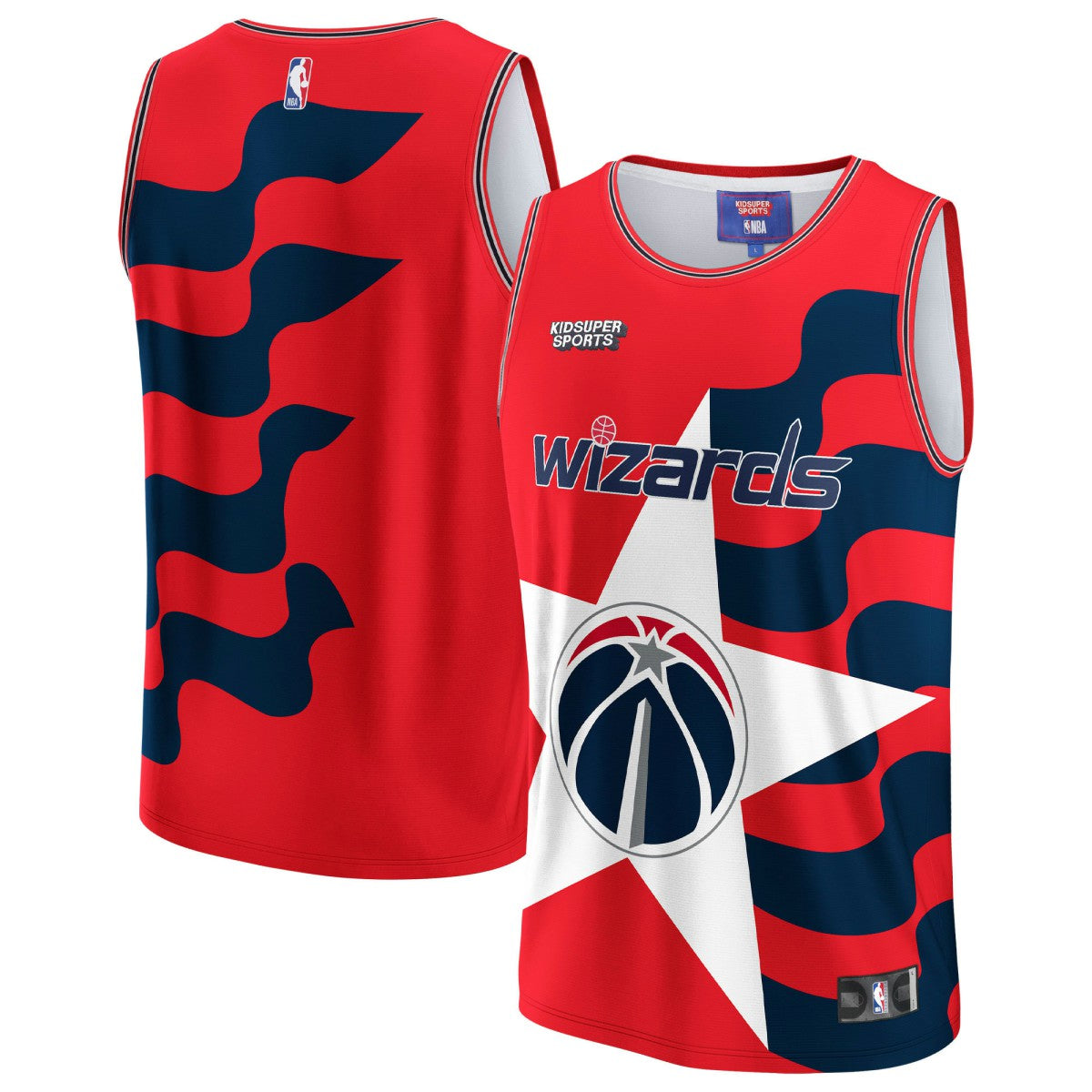 Fanatics - Washington Wizards NBA & KidSuper Studios Unisex Hometown Jersey - Red