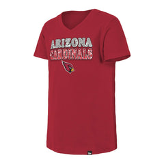 Arizona Cardinals New Era Girls Youth Reverse Sequin V-Neck T-Shirt Cardinal - NFL