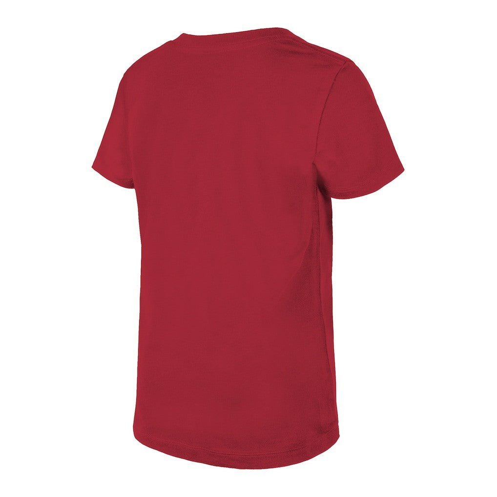 Arizona Cardinals New Era Girls Youth Reverse Sequin V-Neck T-Shirt Cardinal - NFL