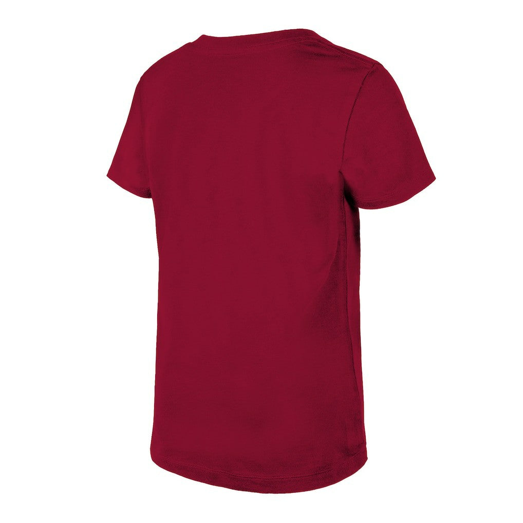 Washington Commanders New Era Girls Youth Reverse Sequin V-Neck T-Shirt Burgundy - NFL