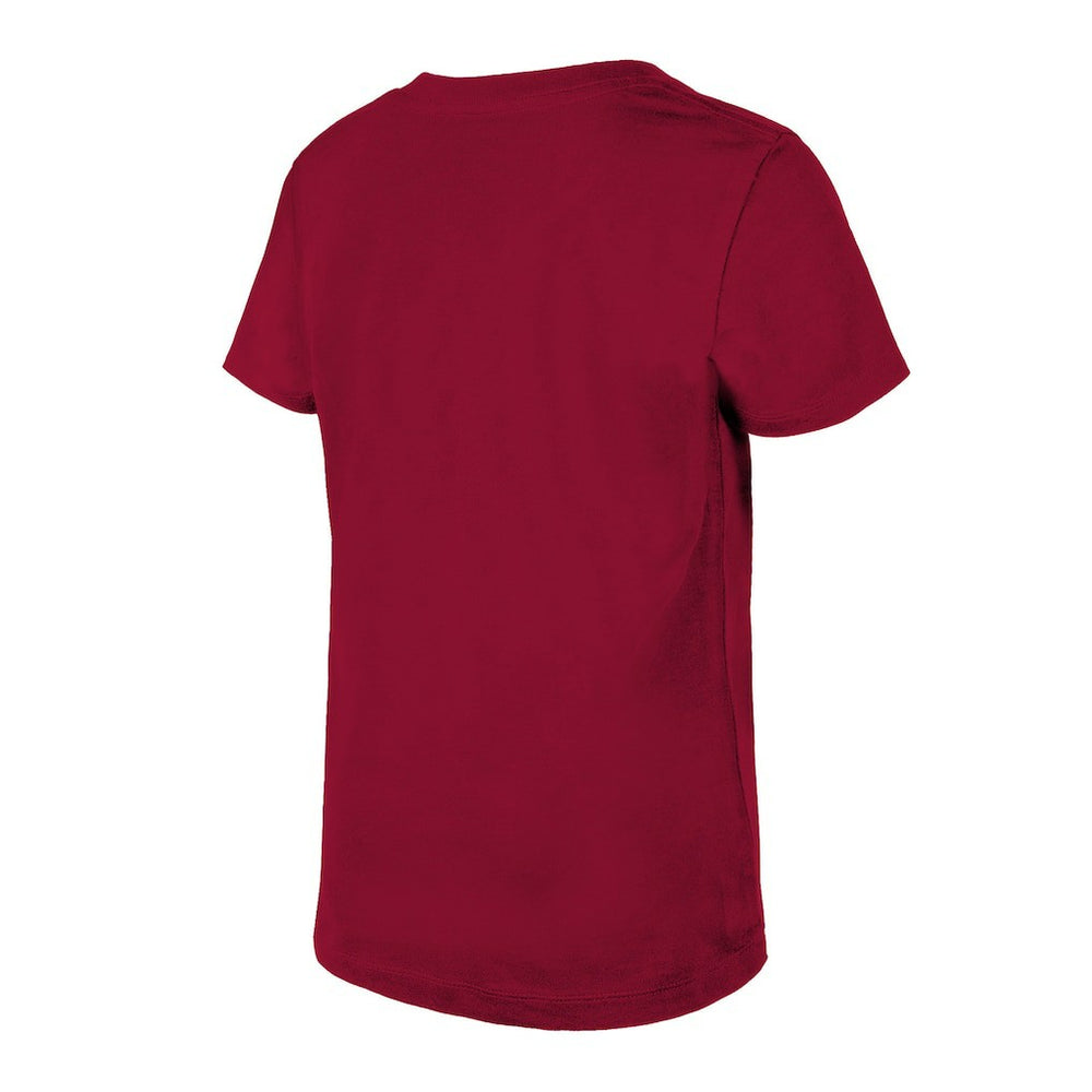 Washington Commanders New Era Girls Youth Reverse Sequin V-Neck T-Shirt Burgundy - NFL