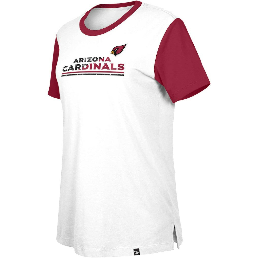 Arizona Cardinals New Era Women's Third Down Colorblock T-Shirt White/Cardinal - NFL