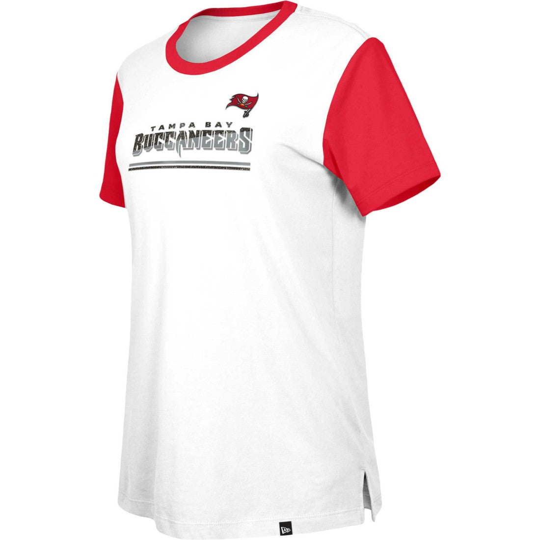 Tampa Bay Buccaneers New Era Women's Third Down Colorblock T-Shirt White/Red - NFL