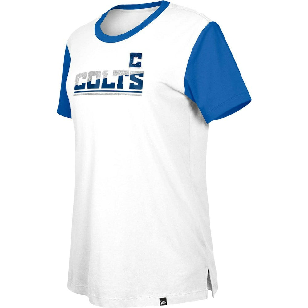 Indianapolis Colts New Era Women's Third Down Colorblock T-Shirt White/Royal - NFL
