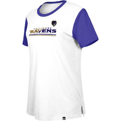Baltimore Ravens New Era Women's Third Down Colorblock T-Shirt White/Purple - NFL