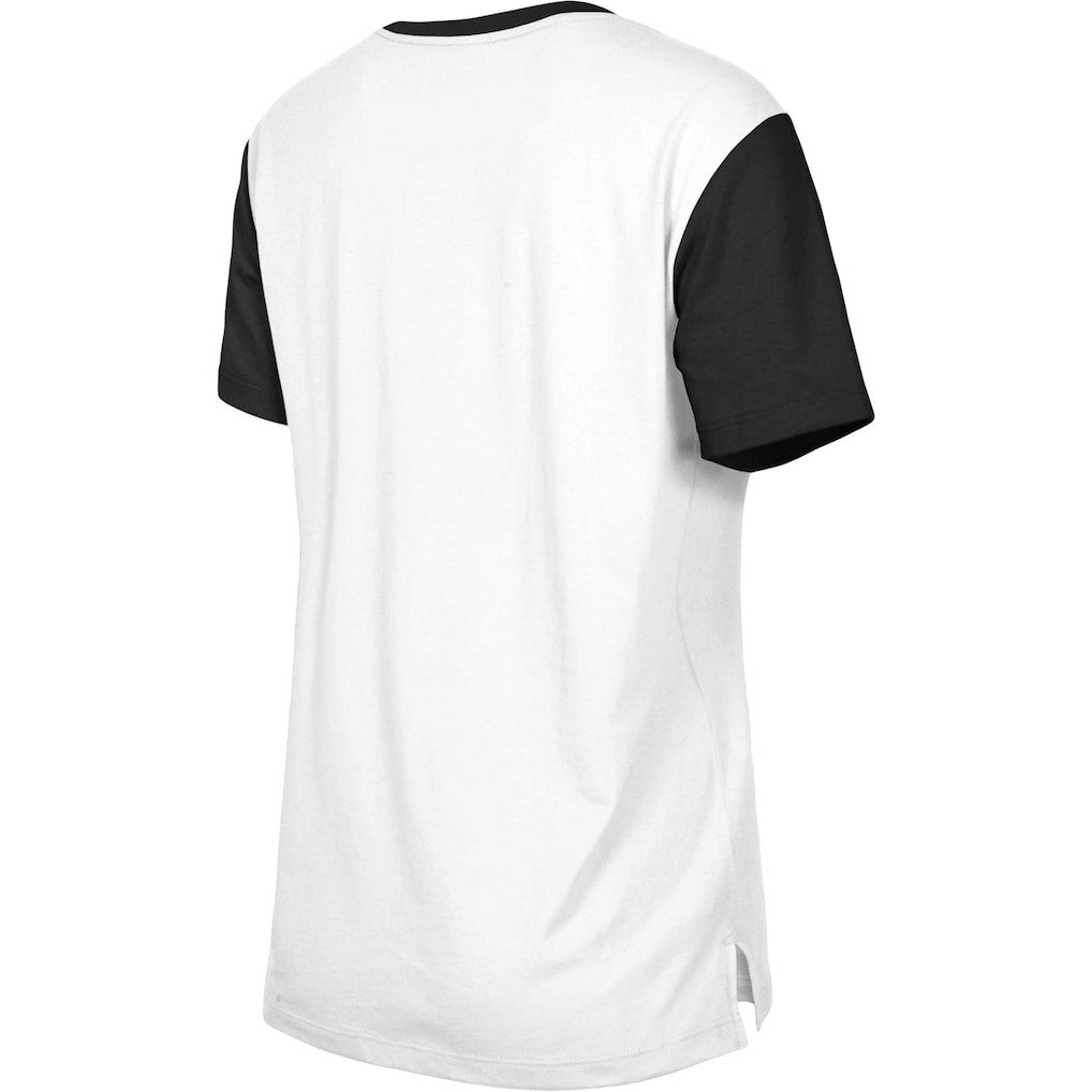 New Orleans Saints New Era Women's Third Down Colorblock T-Shirt White/Black - NFL