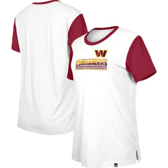 Washington Commanders New Era Women's Third Down Colorblock T-Shirt White/Burgundy - NFL