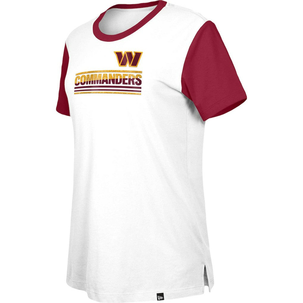Washington Commanders New Era Women's Third Down Colorblock T-Shirt White/Burgundy - NFL