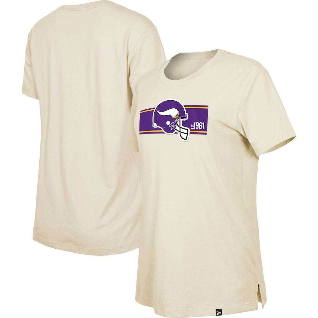 Minnesota Vikings New Era Women's Third Down Historic T-Shirt Tan - NFL
