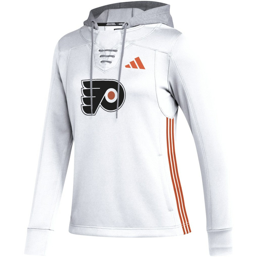 Philadelphia Flyers - adidas Women's Refresh Skate Lace AEROREADY Pullover Hoodie White