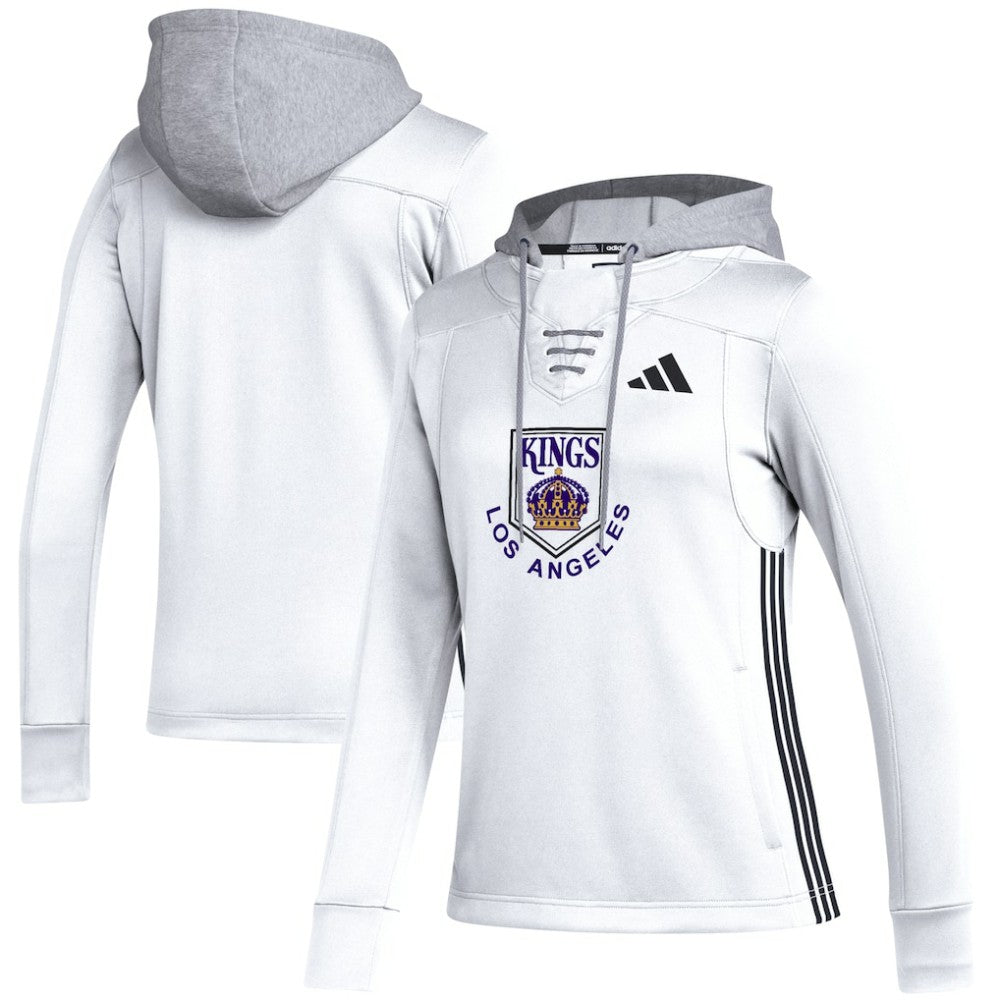 Los Angeles Kings - adidas Women's Refresh Skate Lace AEROREADY Pullover Hoodie White