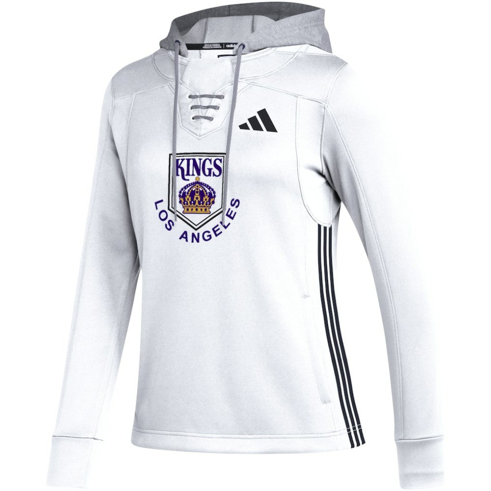Los Angeles Kings - adidas Women's Refresh Skate Lace AEROREADY Pullover Hoodie White