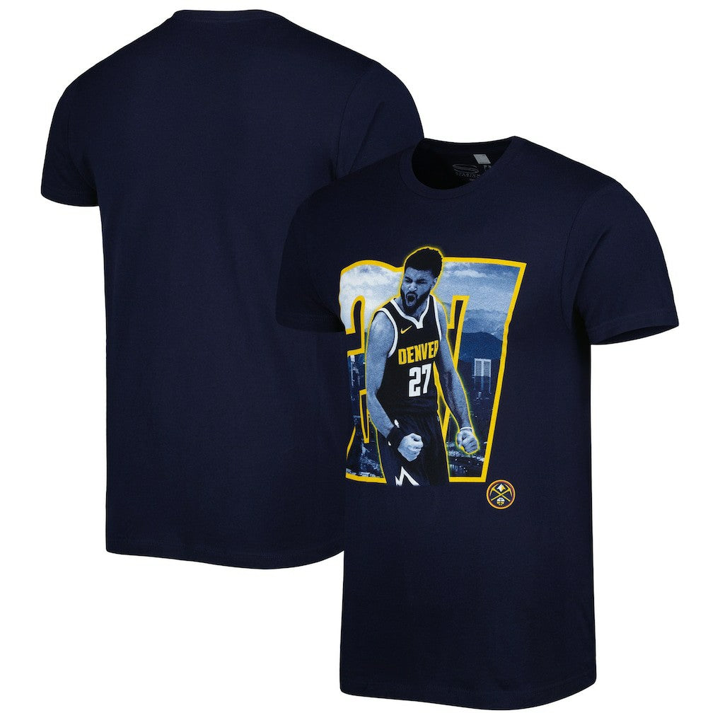 NBA - Jamal Murray Denver Nuggets Stadium Essentials Unisex Player Skyline T-Shirt - Navy