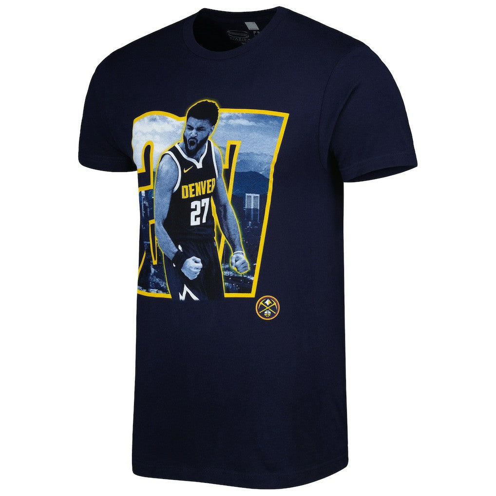 NBA - Jamal Murray Denver Nuggets Stadium Essentials Unisex Player Skyline T-Shirt - Navy