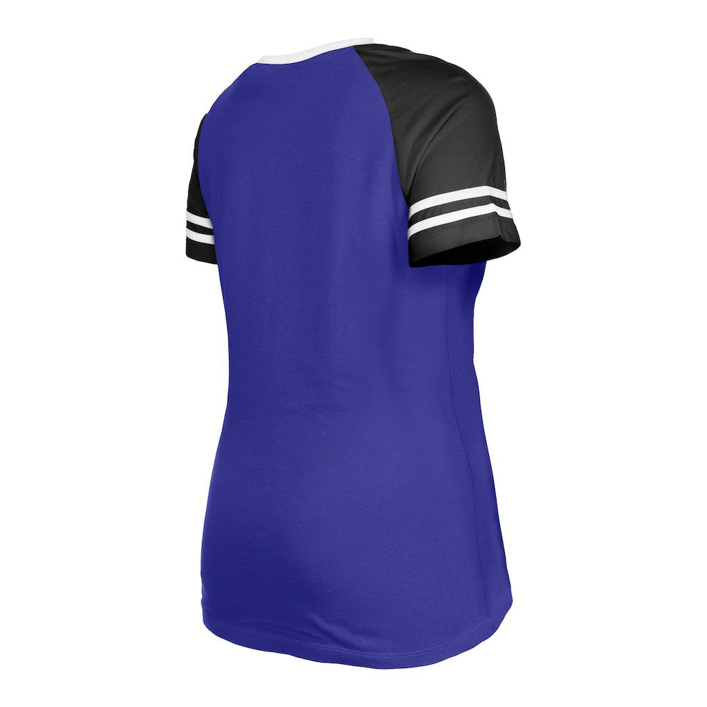 Baltimore Ravens New Era Women's Raglan Lace-Up T-Shirt Purple - NFL