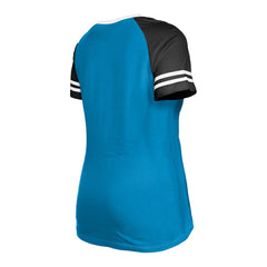 Carolina Panthers New Era Women's Raglan Lace-Up T-Shirt Blue - NFL