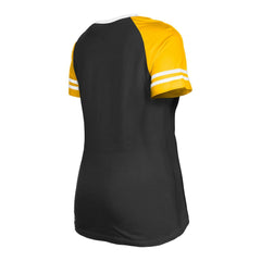 Pittsburgh Steelers New Era Women's Raglan Lace-Up T-Shirt Black - NFL