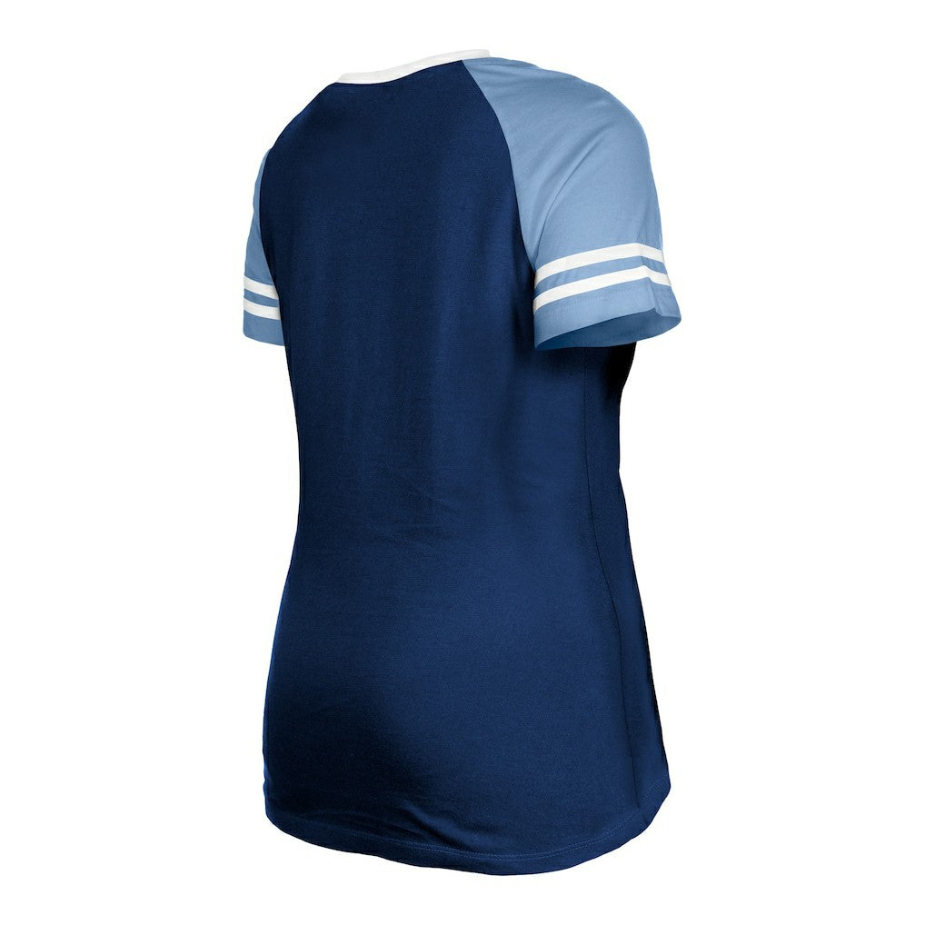 Tennessee Titans New Era Women's Raglan Lace-Up T-Shirt Navy - NFL