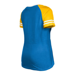 Los Angeles Chargers New Era Women's Raglan Lace-Up T-Shirt Powder Blue - NFL