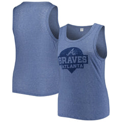 Atlanta Braves Soft as a Grape Women's Plus Size High Neck Tri-Blend Tank Top Sale