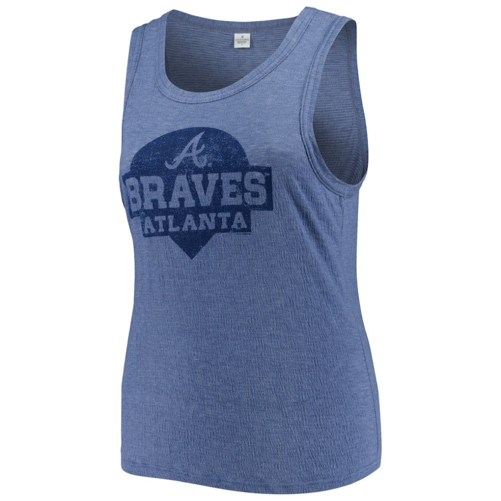 Atlanta Braves Soft as a Grape Women's Plus Size High Neck Tri-Blend Tank Top Sale