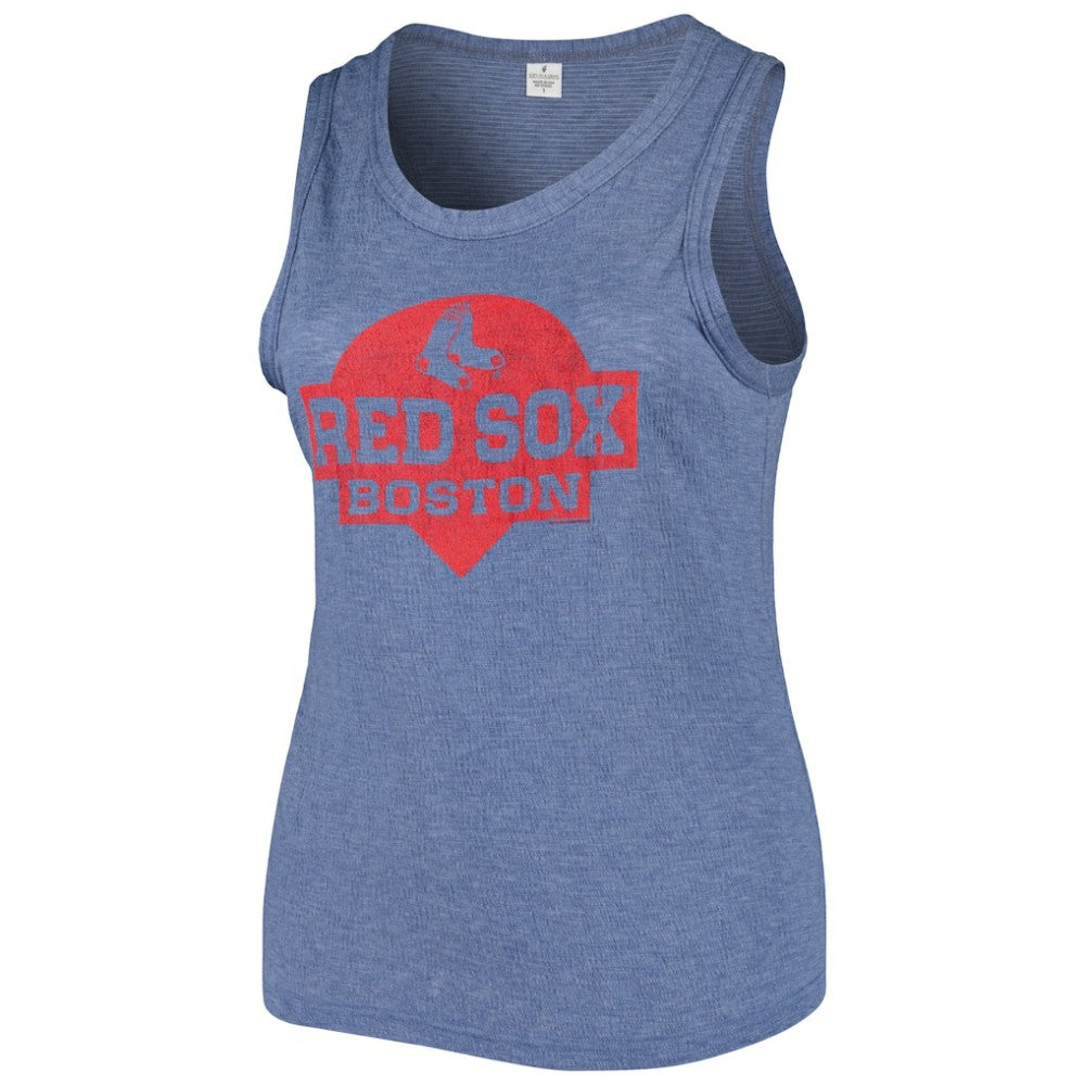 Boston Red Sox Soft as a Grape Women's Plus Size High Neck Tri-Blend Tank Top Sale