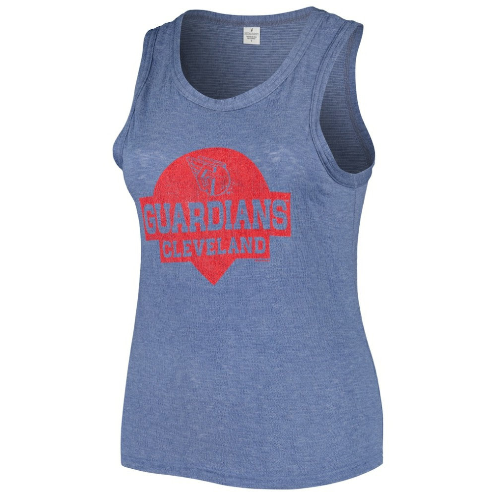 Cleveland Guardians Soft as a Grape Women's Plus Size High Neck Tri-Blend Tank Top On Sale
