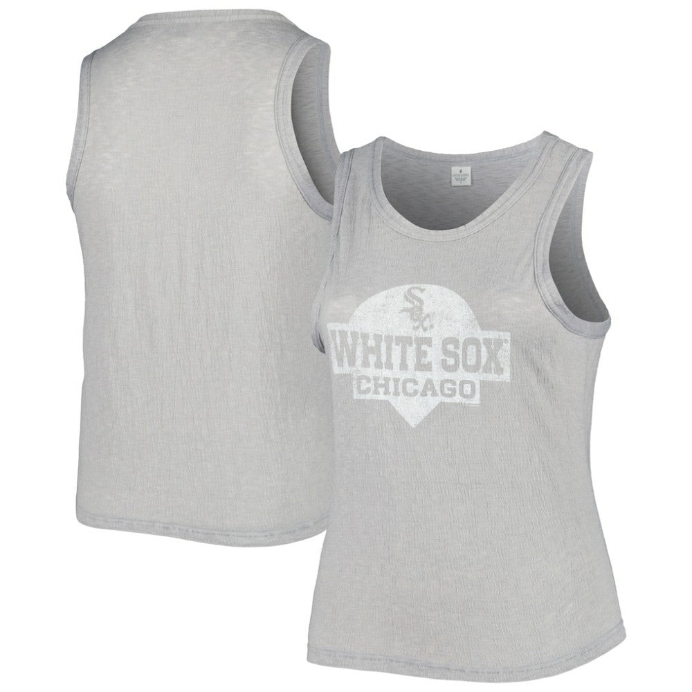 Chicago White Sox Soft as a Grape Women's Plus Size High Neck Tri-Blend Tank Top Clearance