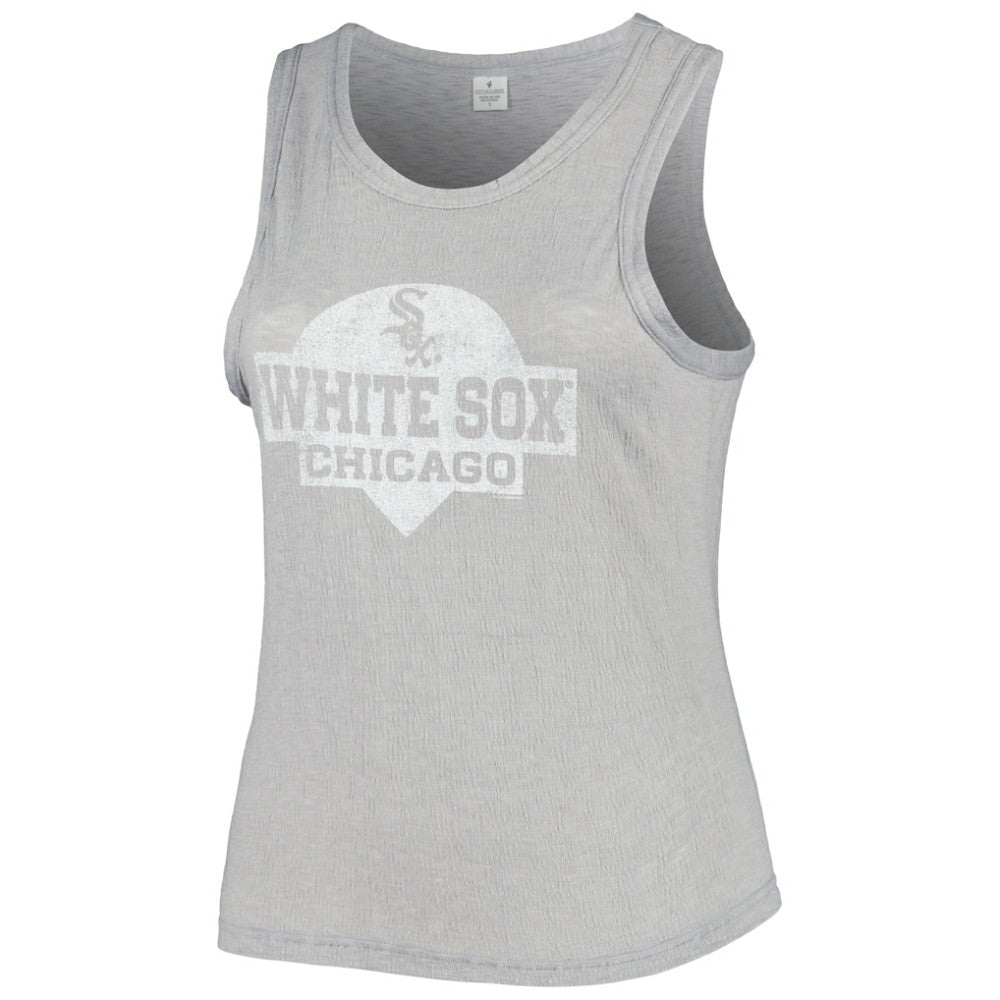 Chicago White Sox Soft as a Grape Women's Plus Size High Neck Tri-Blend Tank Top Clearance