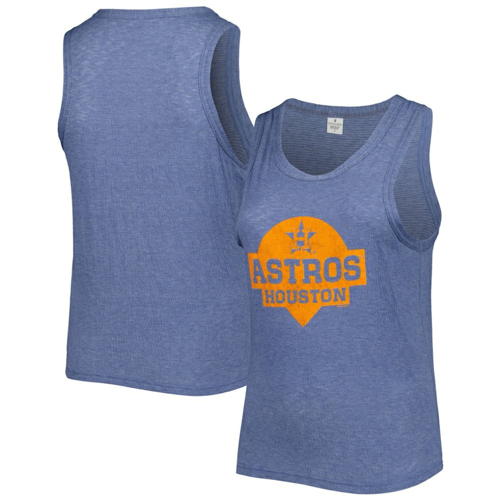 Houston Astros Soft as a Grape Women's Plus Size High Neck Tri-Blend Tank Top Clearance