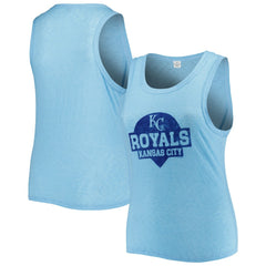 Kansas City Royals Soft as a Grape Women's Plus Size High Neck Tri-Blend Tank Top discount